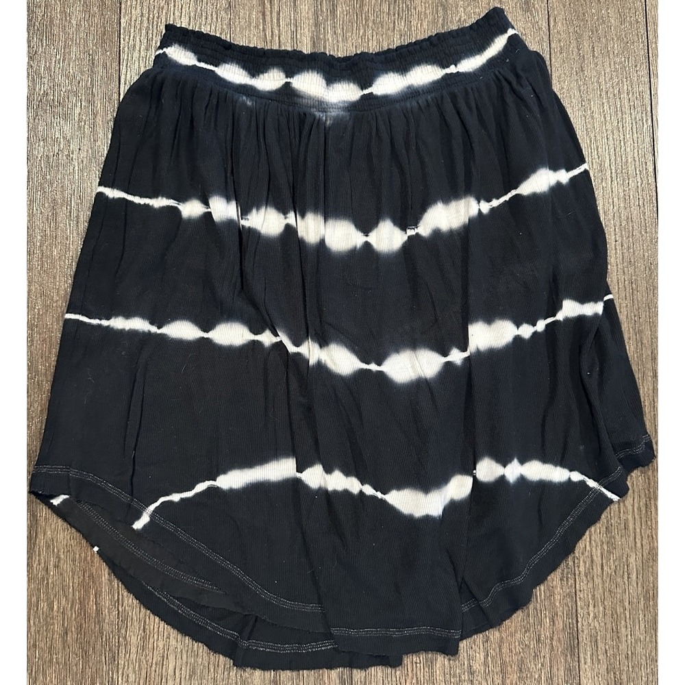 Victoria Secret black Tie Dye Skirt lined modal blend ribbed knit sz‎ S GUC